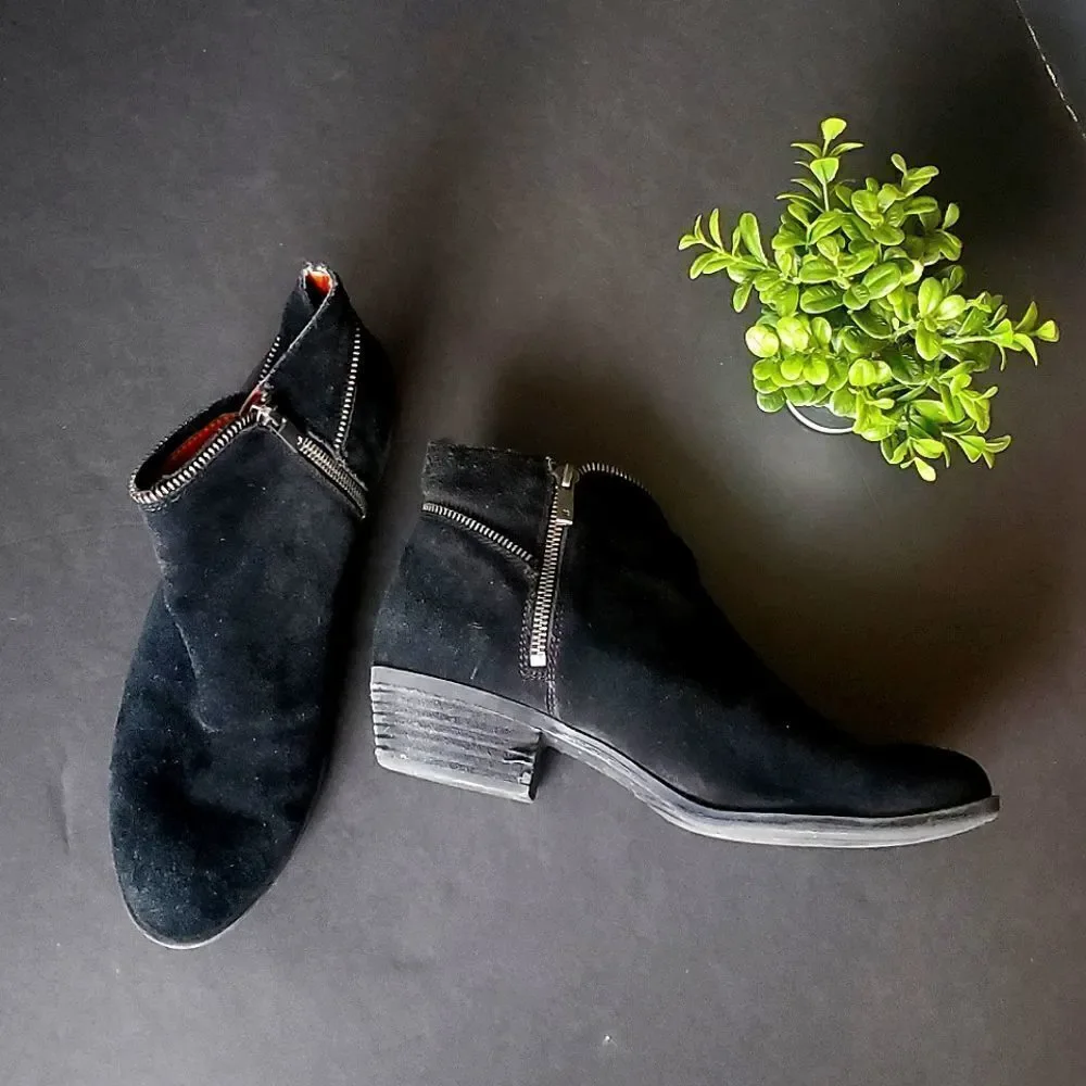 Lucky Brand Black Suede Ankle Booties - Picture 1 of 12